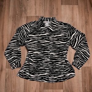 Chic Zebra Print Button-Down Shirt